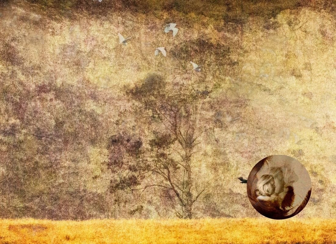 Artwork by Engela Gobregts in the Ignite exhibition, with a portrait of the artist