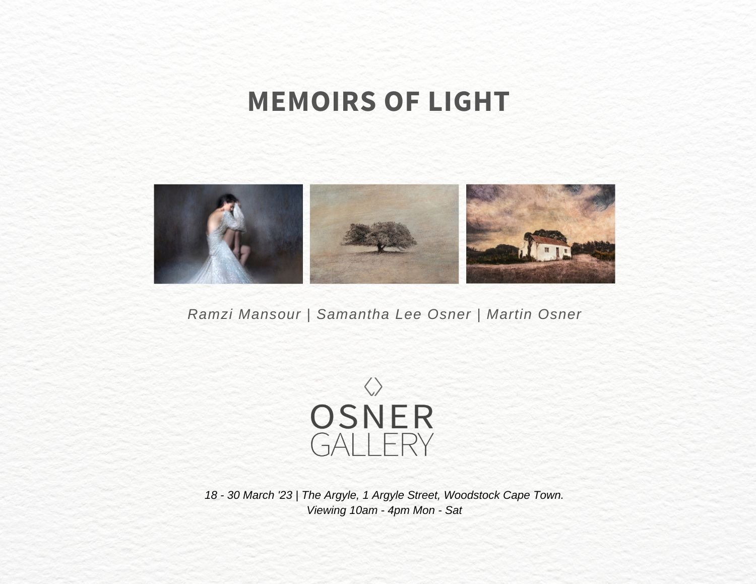 Cover of the Memoirs of Light exhibition brochure