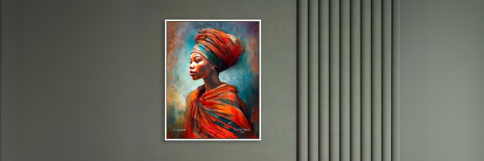 Thandiwe by Martin Osner, framed on a wall
